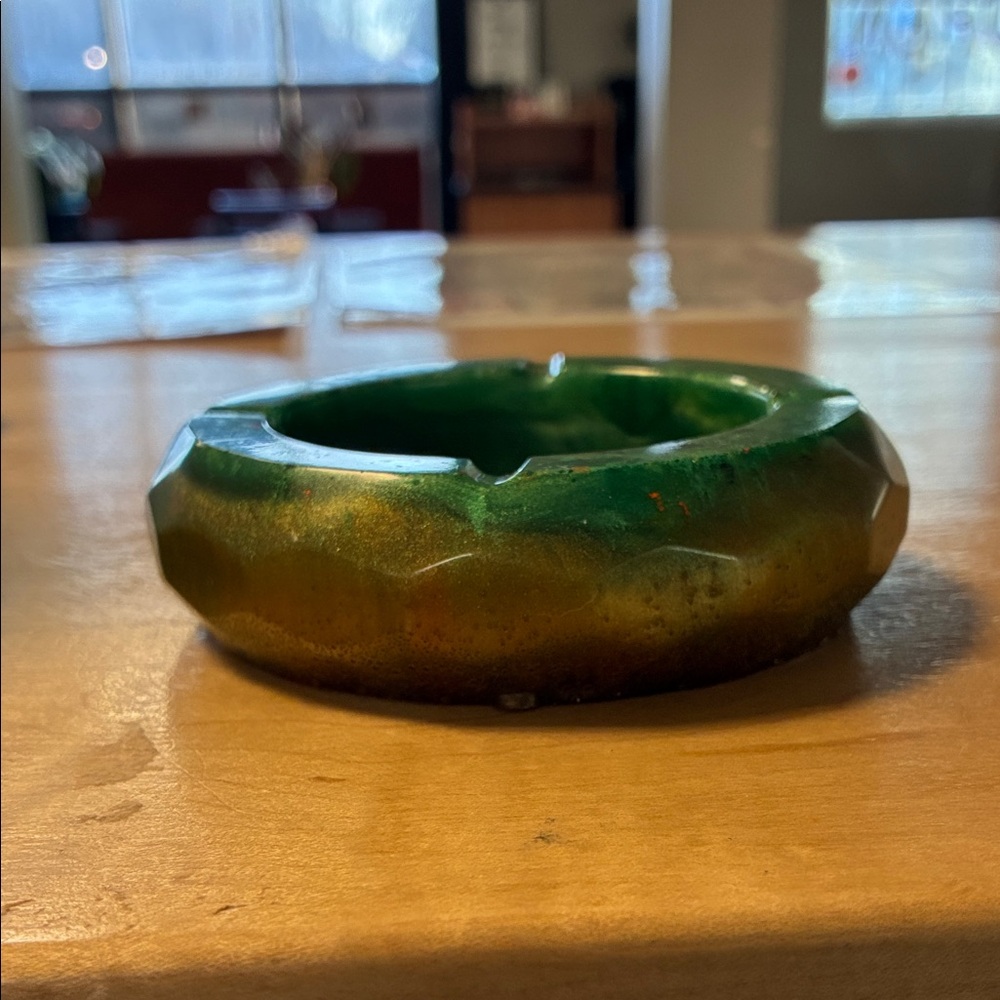 Green and Gold Decorative Ashtray